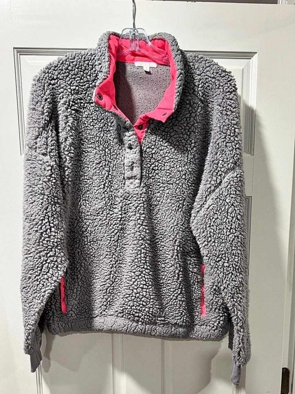 Abound Women's Gray Teddy Fleece Pullover Size XL
